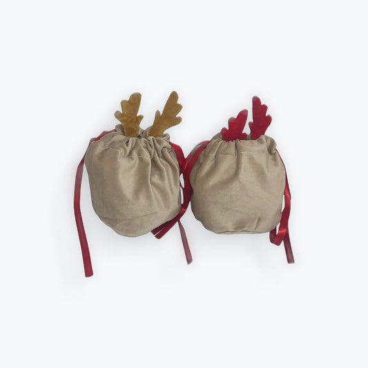 Personalised reindeer velvet bag